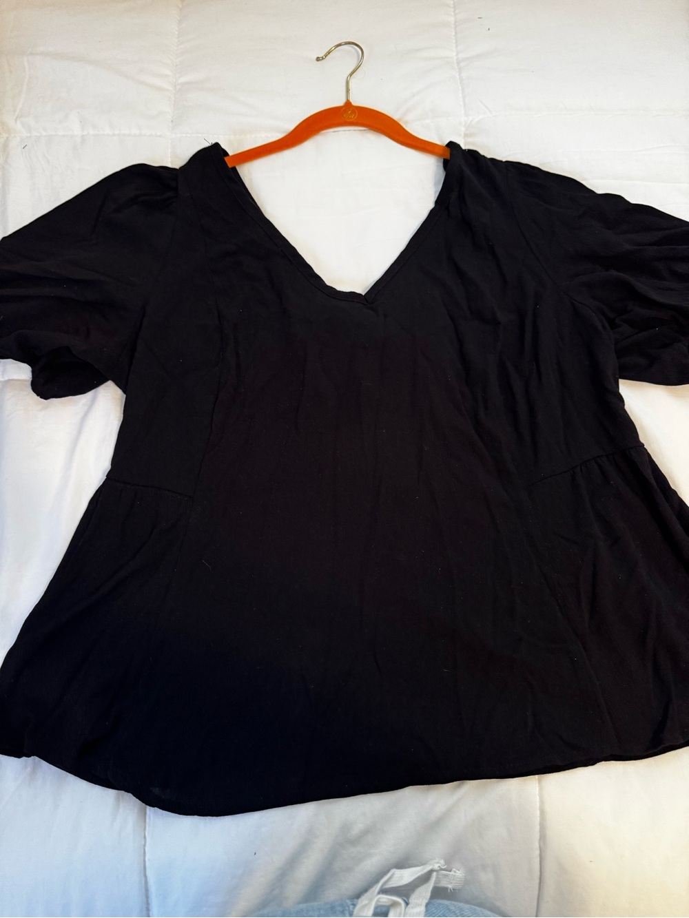 torrid Black V-Neck Peplum Tunic
